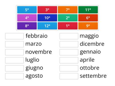 Metti in ordine i mesi dell'anno