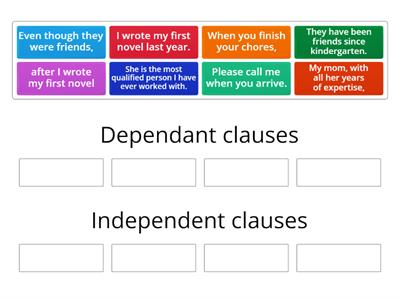 Dependant and independant clauses 