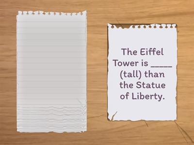 Comparative and superlative form