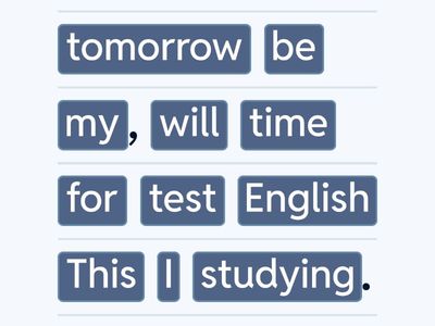 Order the words to make affirmative sentences.