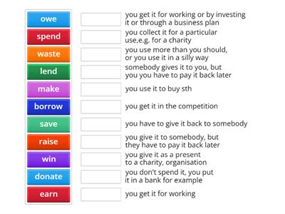 Gateway B1+ Collocations with money