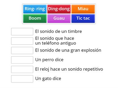 JUEGO DE EMPAREJAR- ONOMATOPEYA