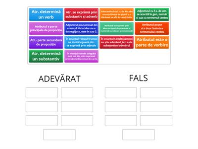 ATRIBUTUL - clasa a 7-a