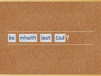 Cleachtadh don scrudu- athscríobh na habairtí (Bia agus deoch)