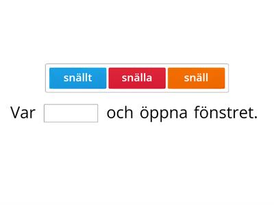 Svenska: adjektiv