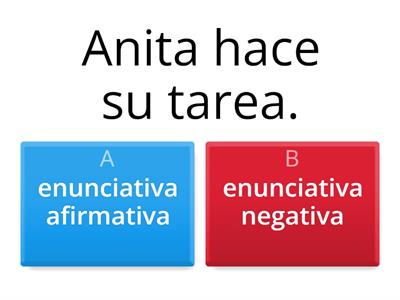 Oraciones enunciativas afirmativas  y negativas