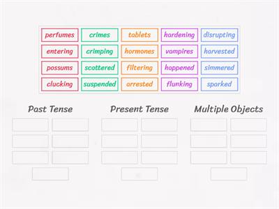 Suffix Sort: -ed, -ing, -s