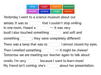 Unit 3. Amazing senses. Fill the gaps