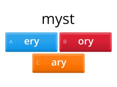 Spelling ory, ary, ery