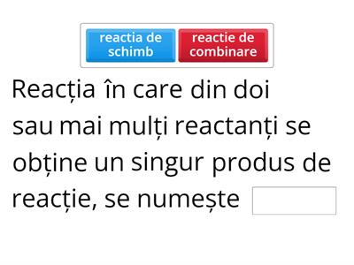 Tipuri de reactii chimice.