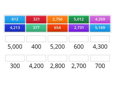 Rounding to the Nearest 100 Matching Game