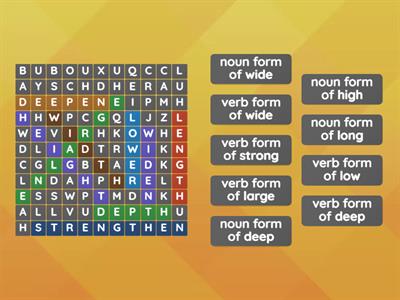 Unit 10 adjectives/nouns/verbs Optimise B1plus