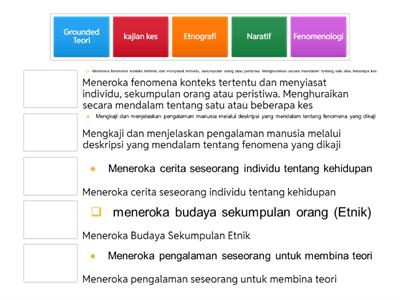 Padankan rekabentuk kajian beserta huraian nya