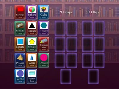 Sort 2D shapes and 3D objects