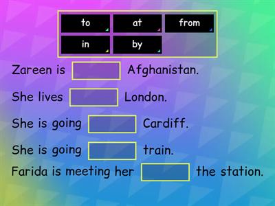 Zareen's story - fill in the missing prepositions