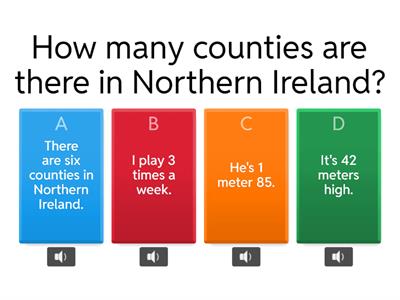  How questions and answers in Northern Ireland, quiz 1