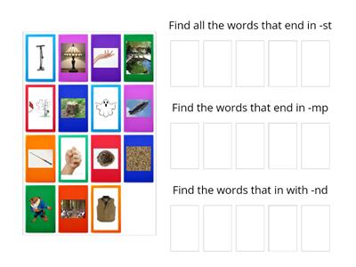 Matching Ending Blends  Phonological Awareness 