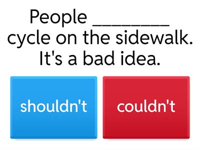 Modal Verbs of Advice (Evolve 3A 3.2)