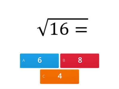ARITMETICA: CROCETTA LA RADICE QUADRATA CORRETTA ( usa la calcolatrice)