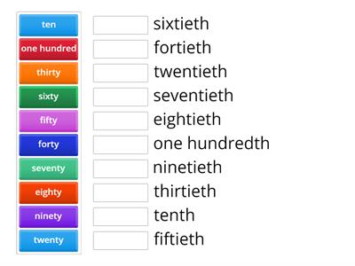 10-100 cardinal/ordinal number