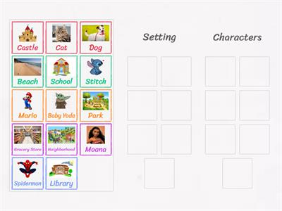 Ms. Moreno's Character and Setting Sort