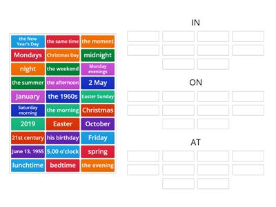 Prepositions of Time (IN-ON-AT)