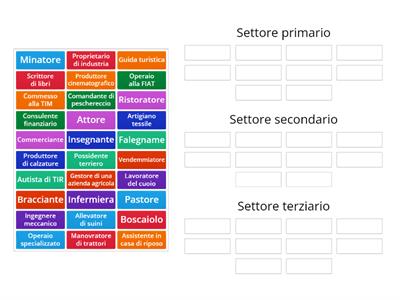 Settori economici- organizza per gruppo