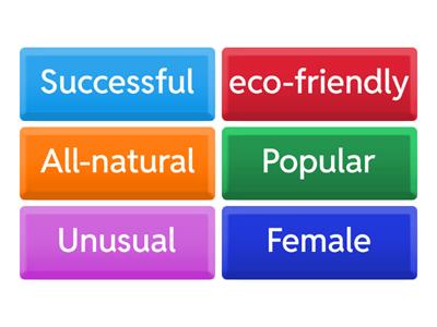 Adjectives for products