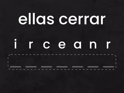 ANAGRAM E-IE/O-UE Stem-Changing verbs 
