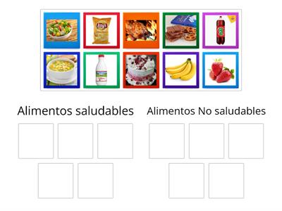 Alimentos saludables y NO saludables