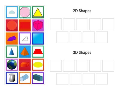  2D and 3D shape sort