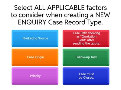 Multiple Choice - NEW ENQUIRY