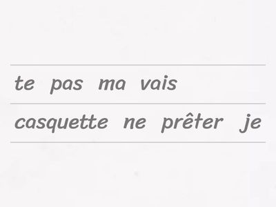  Unjumble COI présent, PC, futur, avec infinitif, au négatif