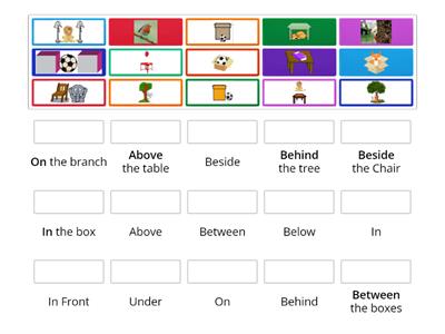 Prepositions - Match up K-1 