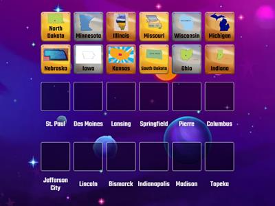 Midwest States and Capitals Matching