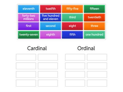 Metro Starter - Ordinal/ Cardinal Numbers