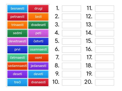 Redni brojevi do 10