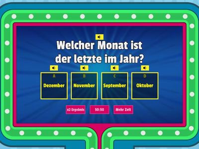 Monate, Jahreszeiten und Wetter Quiz