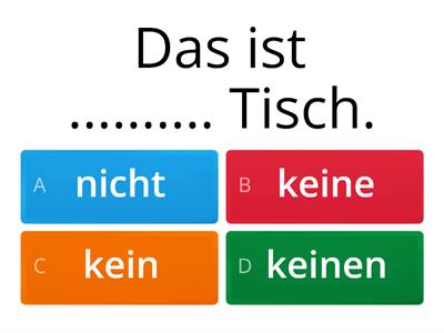 kein / nicht (Wir 1.)