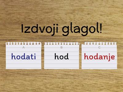 Izdvoji glagol - vježba