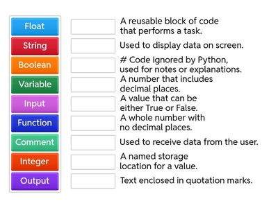 Python Keywords Match-Up