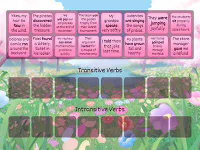 GRADE 5 REVIEW QUIZ (TRANSITIVE AND INTRANSITIVE VERB)