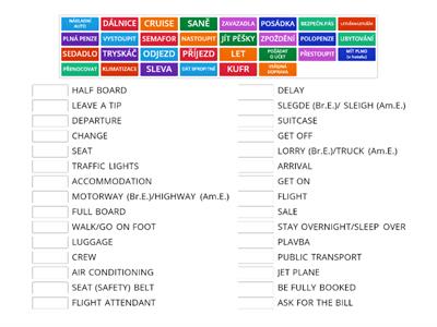 TRAVELLING - CZECH VS. ENGLISH