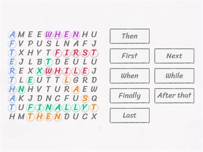 Sequence words / Time order words
