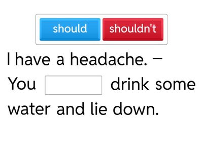 Should / Shouldn't for Health