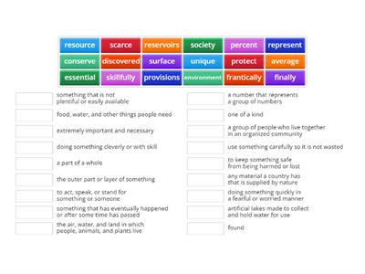 Benchmark Unit 8 Vocabulary