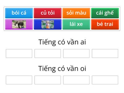 Bài tập ôn vần oi-ai