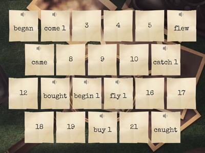 Prepare 2 irregular verbs