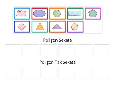 Tentukan poligon berikut merupakan poligon sekata atau poligon tak sekata.