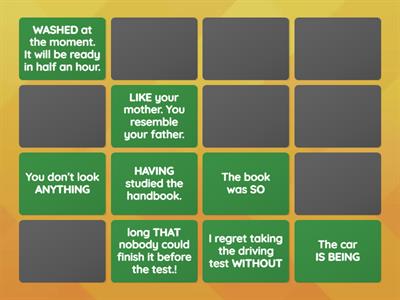 Open cloze expressions. Match beginnings with endings to complete the sentences.